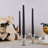 Set of 3 | 11 inch Black Flickering Flameless Battery Operated LED Taper Candles