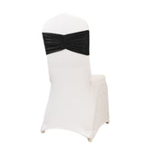 5 Pack Premium Crushed Velvet Chair Sashes Black Wide Ruffle Style