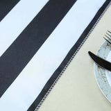 12" x 108" | Black & White | Stripe Satin Table Runners