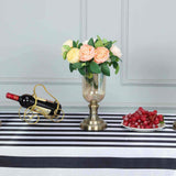 90"x156" | Stripe Satin Rectangle Tablecloth | Black & White | Seamless