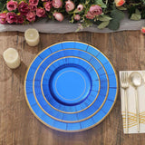 25 Pack | 13inch Royal Blue Sunray Heavy Duty Paper Charger Plates, Disposable Serving Trays