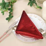 5 Pack | Burgundy Premium Sheen Finish Velvet Cloth Dinner Napkins