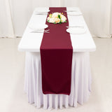 Burgundy Premium Scuba Polyester Table Runner, Wrinkle Free Table Linen