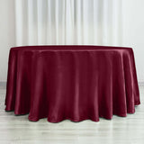 120 inches Burgundy Satin Round Tablecloth