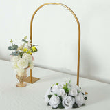 35" Gold Metal Chiara Arch Wedding Cake Display Stand with Rounded Top, Flower Balloon Frame