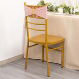 5 Pack Dusty Rose Spandex Chair Sashes with Gold Diamond Buckles, Elegant Stretch Chair Bands