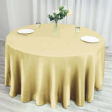 120inch Champagne Satin Round Tablecloth