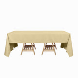 60"x126" Champagne Polyester Rectangular Tablecloth