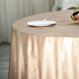 120inch Champagne Seamless Premium Velvet Round Tablecloth, Reusable Linen