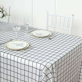 5 Pack Black White Grid Rectangle Plastic Table Covers Checkered PVC Waterproof