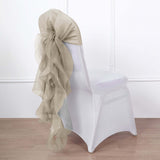 Beige Chiffon Curly Chair Sash