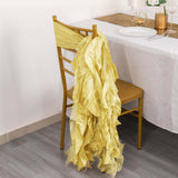 5 Pack Champagne Curly Willow Chiffon Satin Chair Sashes