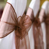 5 PCS | Chocolate Sheer Organza Chair Sashes