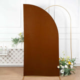 7ft Cinnamon Brown Spandex Half Moon Chiara Backdrop Stand Cover