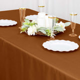 60"x102" Cinnamon Brown Polyester Rectangular Tablecloth