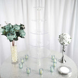 33inch 6-Tier Clear Acrylic Cupcake Tower Stand, Dessert Holder Display