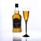 6 Pack | 5oz Clear / Gold Plastic Champagne Flutes, Disposable Glasses With Detachable Base