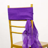 Chiffon Purple Curly Willow Chair Sashes 