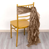 5 Pack Taupe Curly Willow Chiffon Satin Chair Sashes