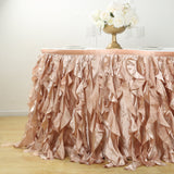 14ft Nude Curly Willow Taffeta Table Skirt