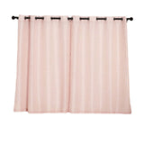 Handmade Blush Faux Linen Curtains 52x64 inches Curtain Panels With Chrome Grommets - Rose Gold