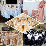 Dusty Blue Satin Self-Tie Universal Chair Cover, Folding, Dining, Banquet and Standard