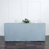 6FT Dusty Blue Fitted Polyester Rectangular Table Cover