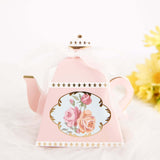 25 Pack 4inch Dusty Rose Mini Teapot Favor Boxes, Tea Time Gift Box with Ribbon