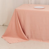 Dusty Rose Seamless Lamour Satin Rectangle Tablecloth - 90x156inch for 8 Foot Table