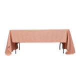 60"x126" Dusty Rose Lamour Satin Rectangle Tablecloth