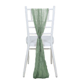 5 Pack | Dusty Sage Gauze Cheesecloth Boho Chair Sashes - 16inch x 88inch