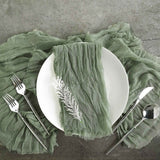 5 Pack | Dusty Sage Green Gauze Cheesecloth Boho Dinner Napkins | 24x19Inch