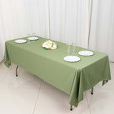 60"x102" Dusty Sage Green Premium Scuba Wrinkle Free Rectangular Tablecloth, Scuba Polyester