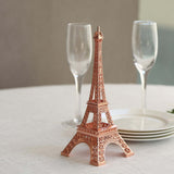 10" Rose Gold Metal Eiffel Tower Table Centerpiece, Decorative Cake Topper