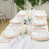 25-Pack Disposable Round Charger Plates in Blush Sunray Design with Gold Rim - 350GSM Heavy Duty Paper Chargers 13"