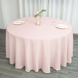 132Inch Blush / Rose Gold Seamless Polyester Round Tablecloth