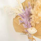 50 Pack | 15inch Lavender Lilac Rabbit Tail Dried Pampas Grass , Boho Flower Arrangement Sprays
