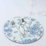 6 Pack White Blue French Toile Acrylic Charger Plates