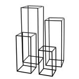 Set of 4 | Matte Black Metal Frame Flower Stand, Wedding Column Centerpieces - 16/24/32/40