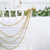 16inch Gold Faux Pearl Beaded Chiavari Chair Back Garland Sash