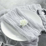 5 Pack | Silver Gauze Cheesecloth Boho Dinner Napkins | 24x19Inch