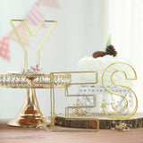 8" Tall | Gold Wedding Centerpiece | Freestanding 3D Decorative Wire Letter | Q