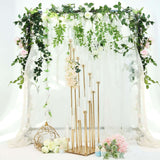 57inch Gold 12 Arm Cluster Taper Candle Holder With Clear Glass Shades, Large Candle Arrangement