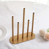 Gold Metal Minimalist Single Stem Flower Vase Centerpiece, 5-Tubes Bud Vase