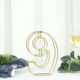 8" Tall | Gold Wedding Table Numbers | Freestanding 3D Decorative Metal Wire Numbers | 9