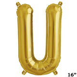 16" Shiny Metallic Gold Mylar Foil Alphabet Letter & Number Balloons