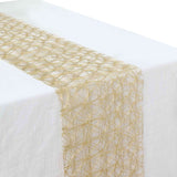 12x108inch Metallic Gold Non-Woven Fiberweb Polyester Table Runner – 50 GSM#whtbkgd