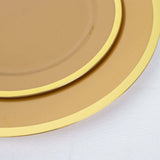 10 Pack | 10inch Regal Gold Round Plastic Dinner Plates