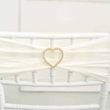 2inch Gold Diamond Heart Metal Chair Sash Bow Pin, Rhinestone Chair Wrap Band Buckle Brooch