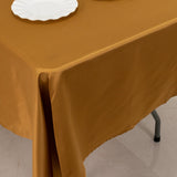 60"x102" Gold Lamour Satin Rectangle Tablecloth